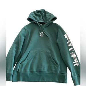 Green Health is Wealth Hoodie, size Small, worn once,